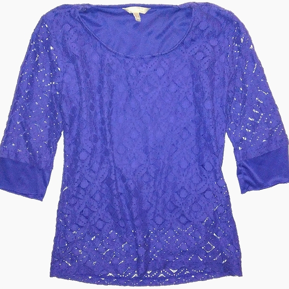 ☆Like New☆BANANA REPUBLIC☆Royal Purple lightweight Small Blouse☆ - Picture 2 of 12